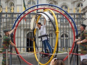 Una de las actividades que pudimos ver ayer: ¡un simulador de caída!