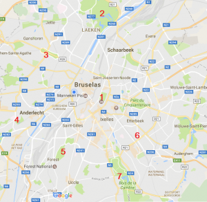 Mapa parques Bruselas