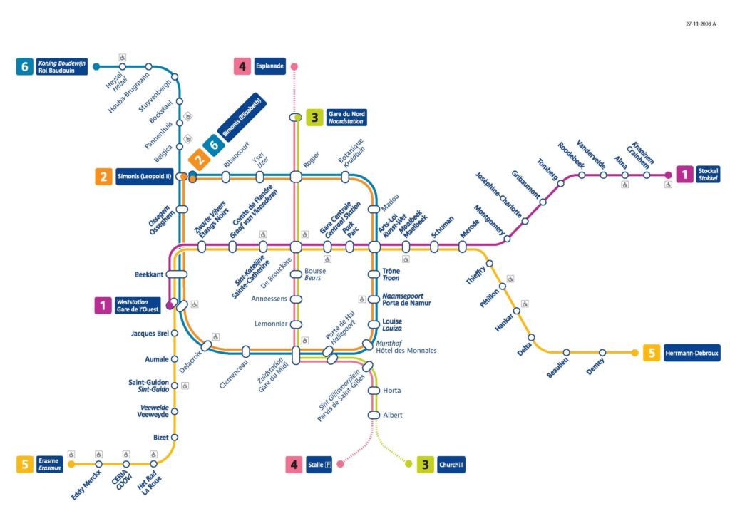 Mapa del metro de Bruselas