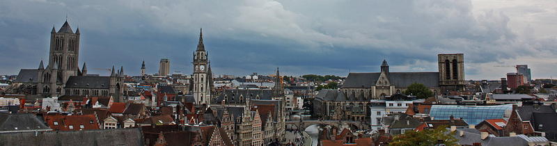 Panorámica de las vistas de Gante desde el castillo de Gravensteen