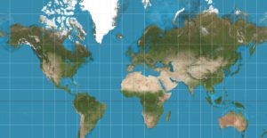 Mercator projection Square